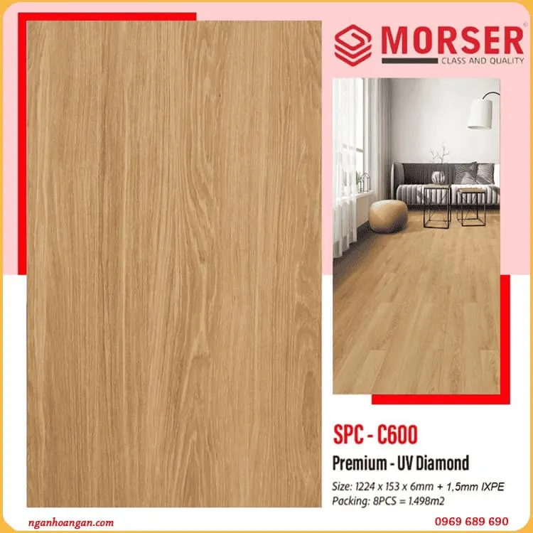 Sàn Nhựa Giả Gỗ Hèm Khoá Morser C600 6mm
